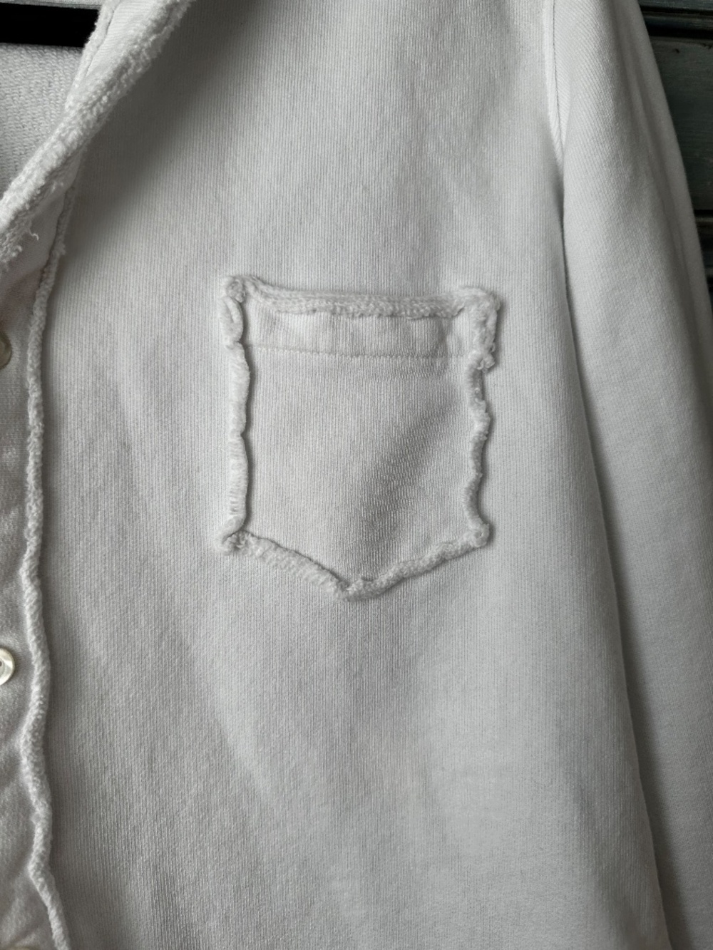 Frank & Eileen Eileen Relaxed Button Up Shirt in White Tripple FLeece Size XS - Picture 7 of 12